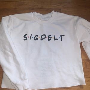 Cropped sigma delta tau friends crewneck